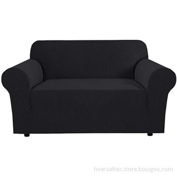 Black Twill Stretch Slipcovers Textured Checked Jacquard Sofa Soffa Cover